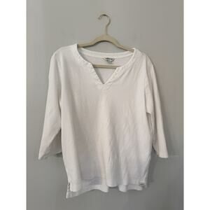 Orvis White Shirt Women's L White Long Sleeve Pima Cotton